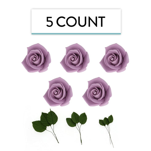 14-Piece Set (5 9 Global Sugar Art Wedding Cake Decorations Premium, Realistic Lavender Sugar Flower Cake Topper Roses
