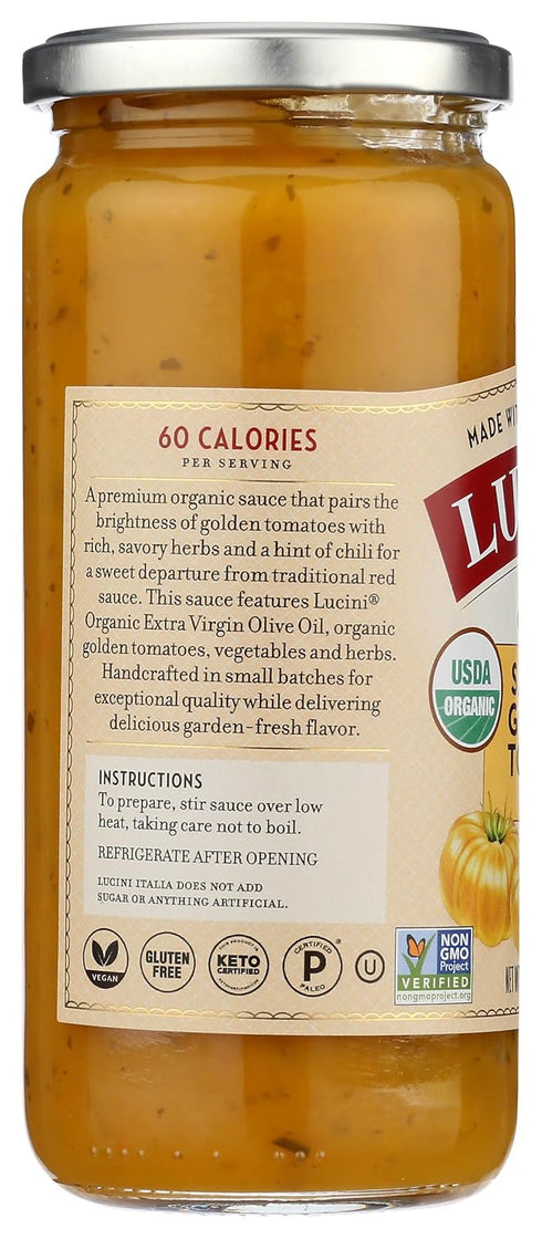 16.5 Oz Lucini Organic Savory Golden Tomato Pasta Sauce