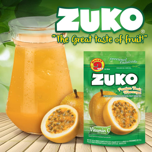 Pack, 14.1 oz, Pack 6 Zuko Passion Fruit Instant Powder Drink Family
