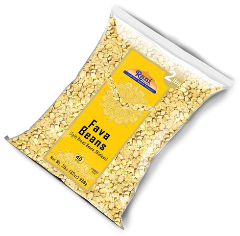 32oz (2lbs) 908g Rani Fava Beans (Split Broad Beans Skinless) ~ All Natural | Gluten Friendly | Non-GMO | Kosher |