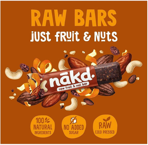AmazValue Global 18 35g Nakd Bars, Cocoa Orange Raw Fruit and Nuts, Gluten Free, Dairy Free, Vegan, x Bars