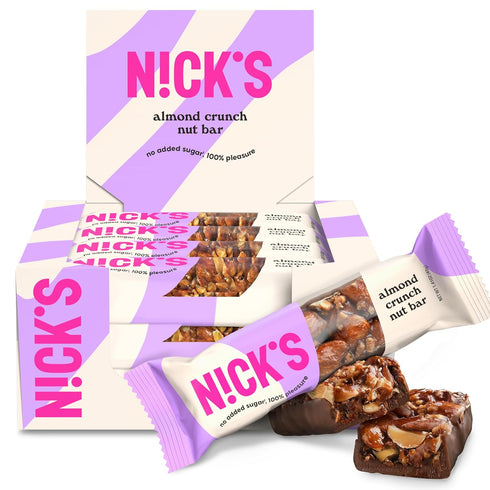 NICKS Keto Nut Bar Almond Chocolate, Keto Nut Snack for Sports, Hiking