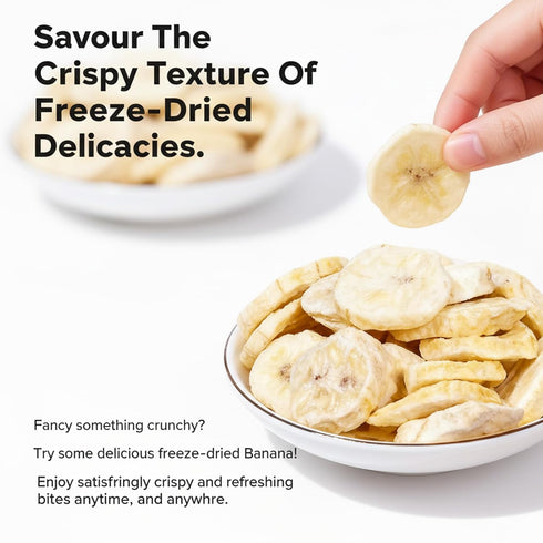 DYBOEDYO 8.81 Oz Freeze-Dried Banana Slices, | Crispy,Freeze-Dried Fruit Snack | Resealable Jar for Pantry Storage |