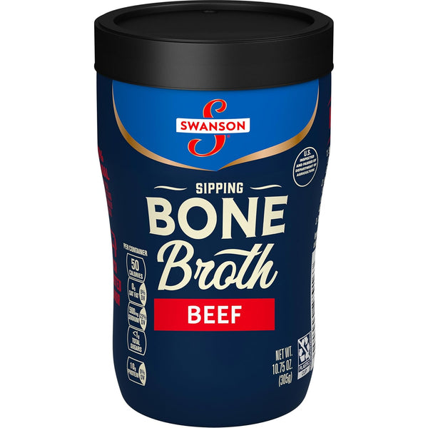 Swanson Sipping Beef Bone Broth, 10.75 oz Microwavable Cup