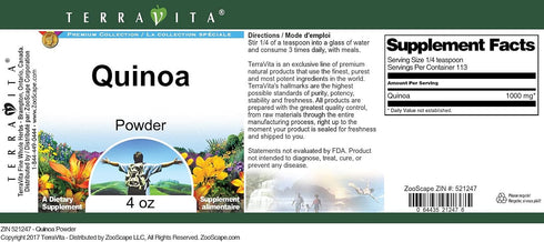 Terravita (4 oz, 521247) Quinoa Powder ZIN: