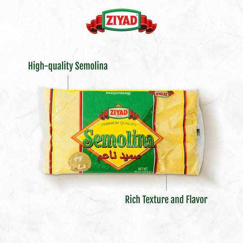 32 oz Ziyad Semolina Wheat, Smeed, Semolina Flour, Perfect for Stews, Soups, Gravy, Baking Breads, Biscuits, Pizza
