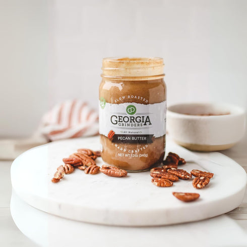 12 (2 Pack) Georgia Grinders Pecan Butter Creamy Gourmet Spread, No Sugar Added, Gluten-Free, Non-GMO, Keto & Paleo