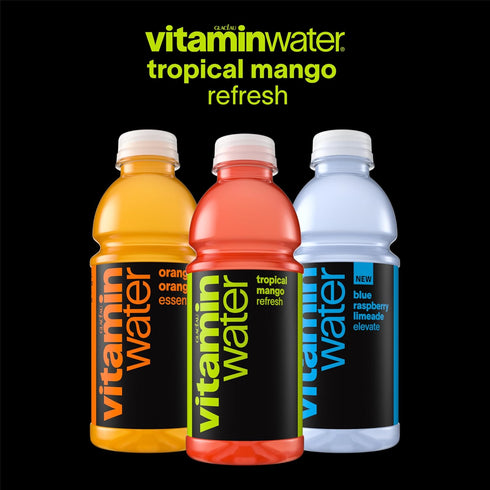 20 oz 12 Pack vitaminwater Refresh Tropical Mango Nutrient Enhanced Flavored Water Beverage, fl Bottles