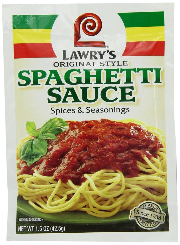 Lawry's Spaghetti Sauce Spice & Seasonings - Original Style, 1.5-Ounce Packets (5 Pack)