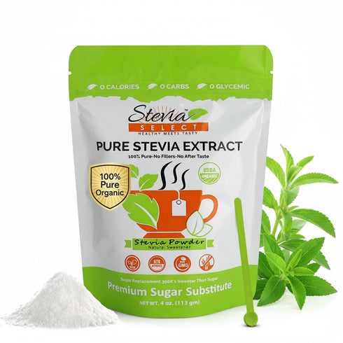 Stevia Select Organic Stevia Powder - Sugar Free Plant Based Stevia Sweetener