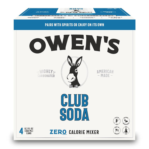 8.2oz (24 pack) Owen's Club Soda, Premium Cocktail Mixer Made with Pure Pacific Sea Salt - Cans