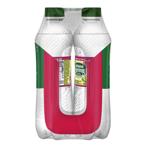 16.9 Pack 8 Poland Spring Sparkling Natural Spring Water, Raspberry Lime, Ounce