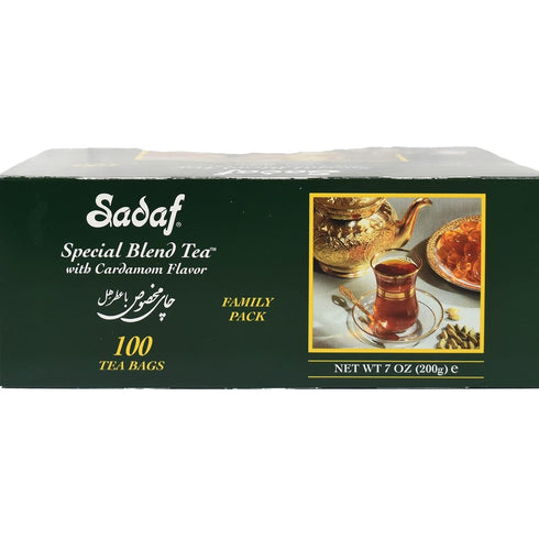 100 (Pack 1) Sadaf Cardamom Tea Bags | Special Blend Cardamom Ceylon Black Tea | Quicktea Product harvested in Sri