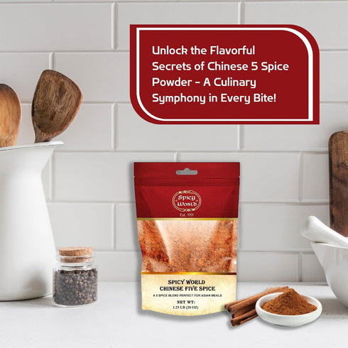 Spicy World 1.25 (20oz) 5 Chinese Five Spice Powder Pound Bag - Great for Asian meals, Chinese Spice Seasoning