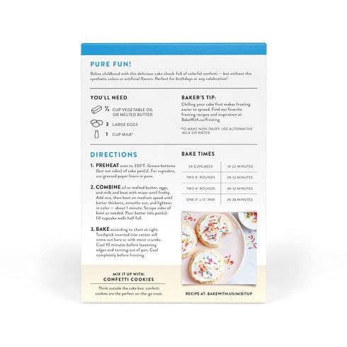 King Arthur Confetti Cake Mix, Gluten Free, 18 Ounce Box