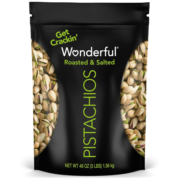 Wonderful Pistachios In Shell, Roasted & Salted Nuts, 48 Ounce Resealable Bag,