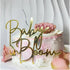 Wkeldr Baby in Bloom Gold Cake Topper,Acrylic Baby shower Cake Side Decorations, Gender Reveal Pregnancy