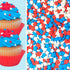 Sprinkle Deco Patriotic 4th of July Red White & Blue Edible Sugar Star Sprinkles for Cakes and Cupcakes, 4 oz
