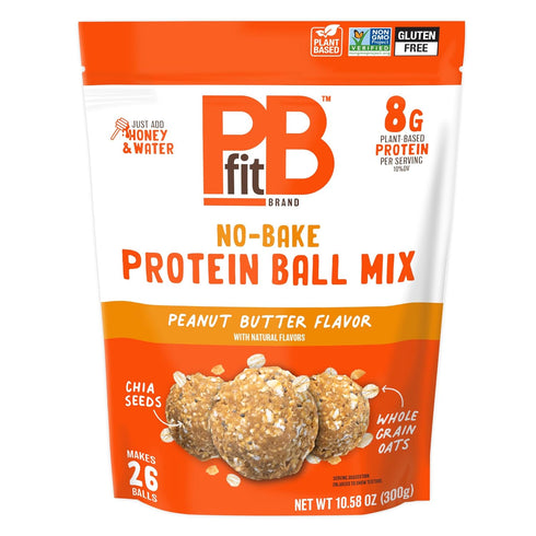 PBfit No Bake Peanut Butter Protein Ball Mix, 8g Protein, Made with