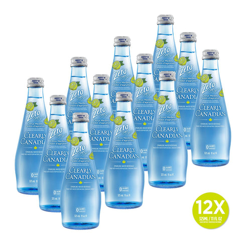 1 (12 325mL) Clearly Canadian Zero Sugar Citrus Medley Sparkling Water Beverage, Zero Sugar & Zero Calories, Case