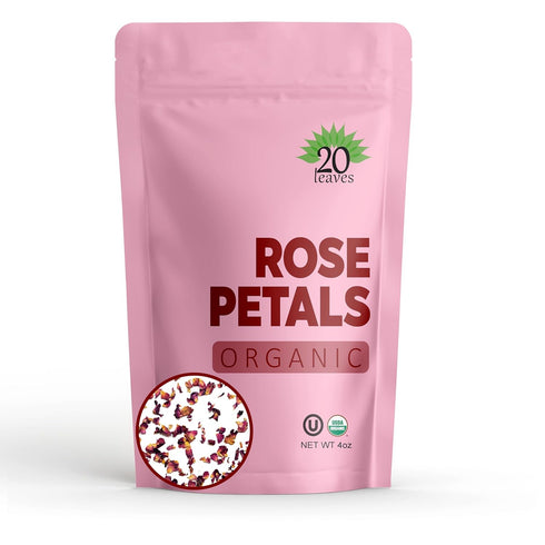 Dried Rose Petals - 100% Certified Organic Red Rose Petals for Loose Leaf Tea, Cocktails, and Cakes