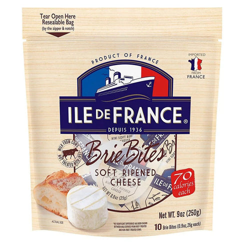 Generic Ile De France Imported Brie Bites Cheese from France -0.9 oz- Pack