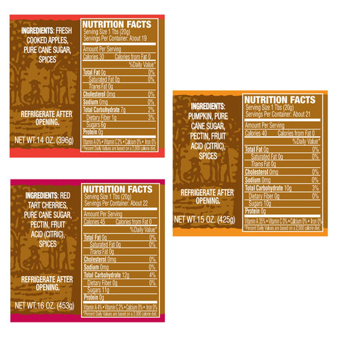 6 Pack 16oz (Pack 6) Dillman Farm Classic Fruit Butters and Preserves Christmas Variety - All Natural, Gluten-Free