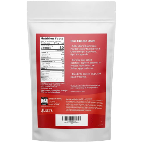 1.5 lb Judees Blue Cheese Powder - Gluten-Free and Nut-Free - Use in Seasonings and Salad Dressings - Great for Dips