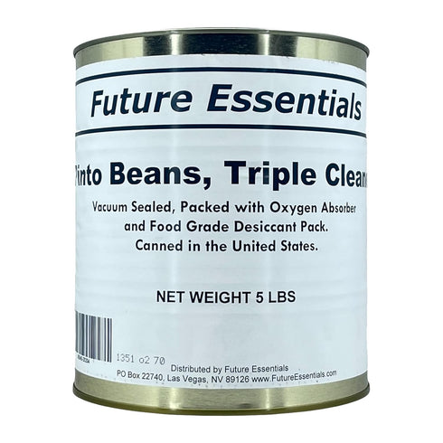 Future Essentials Pinto Beans #10 Can Triple Cleaned Canned Beans 30 Year