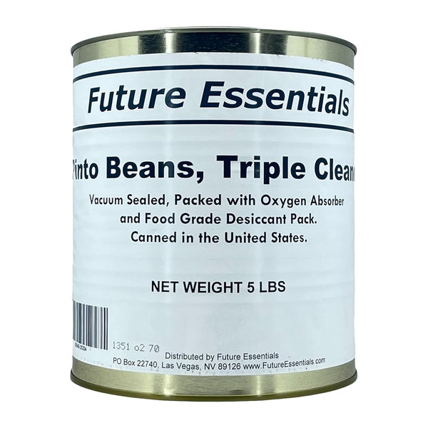 Future Essentials Pinto Beans #10 Can Triple Cleaned Canned Beans 30 Year