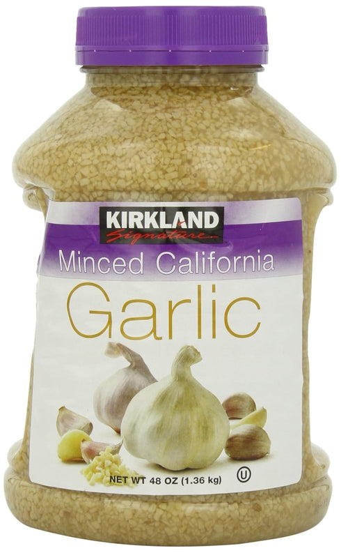 KIRKLAND Signature Minced California Garlic, 3 Pound (Pack of 2)