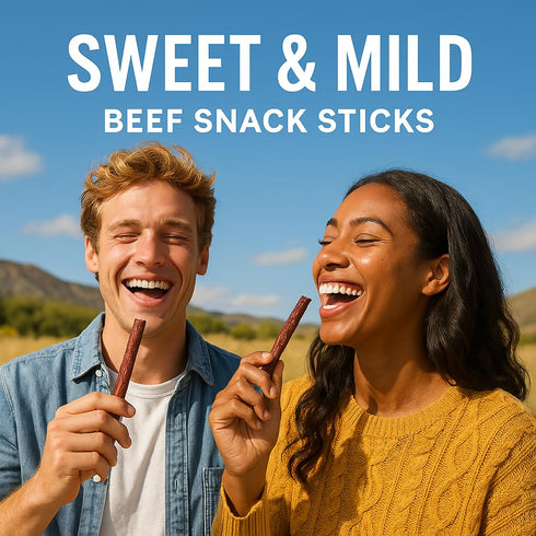 Weekend Jerky 8 oz, Sweet & Mild Beef Snack Sticks, Made in the USA with Utah-raised cattle