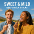 Weekend Jerky 8 oz, Sweet & Mild Beef Snack Sticks, Made in the USA with Utah-raised cattle