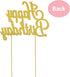 Happy Birthday Cake Topper - Premium Gold Metal, Sparkly Rhinestone Decoration Makes a Great Centerpiece