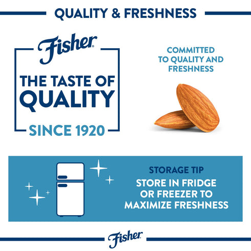 24oz Fisher Chef's Naturals Unsalted Sliced Almonds Resealable Bag, Raw Nuts Perfect for Cooking, Baking & Snacking