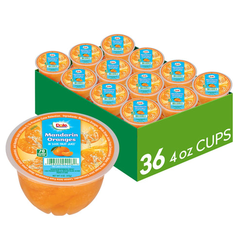 Dole Fruit Bowls Mandarin Oranges in 100% Juice Snacks, 4oz 36 Total