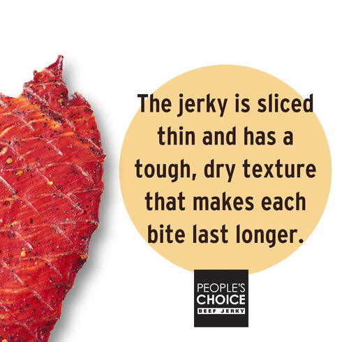 9g 19.2 oz, 15 People's Choice Beef Jerky Big Slab - Whole Muscle, Thin-Sliced, Protein - Hot & Spicy, Ct