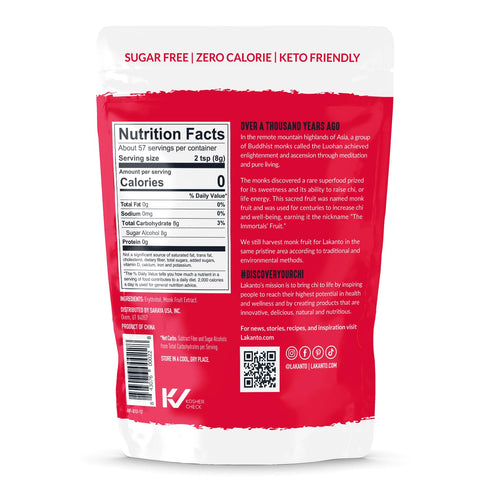 Lakanto Classic Monk Fruit Sweetener with Erythritol - White Sugar Substitute, Zero Calorie, Keto Diet Friendly, Zero Net Carbs, Baking, Extract, Sugar Replacement (Classic White - 1 lb)