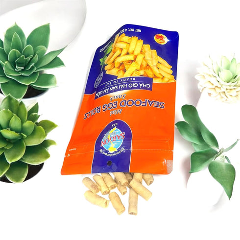 Generic 2 Packs 4 Oz 2 - Mini Seafood Egg Rolls Ready to Eat - Cha Gio Mini Hai San An Lien - per Bag with Bags per