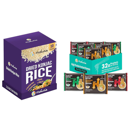 Hethstia Konjac Rice & High Protein Ramen Variety Bundle Dried Shirataki Rice