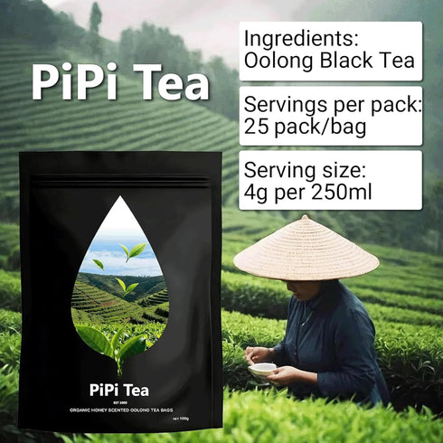 PIPI TEA 4g*25 (1) Oolong,Pipi Oolong Tea, Extra Value Bags Selected Tea Leaves, Cortisol & Calming Tea for Stress