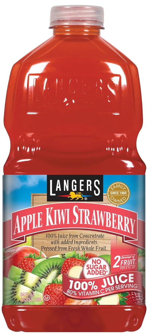 Langers 100% Juice with Vitamin C, Apple Kiwi Strawberry, 64 Fl Oz