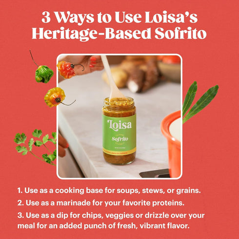 Pack) Loisa Sofrito Cooking Sauce, Non-GMO, No-MSG, No Preservatives, No Artificial Coloring, No Artificial Flavors