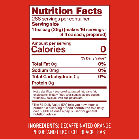 18ct (Pack 4) Luzianne Unsweetened Decaffeinated Iced Tea Bags, Gallon Size, Box