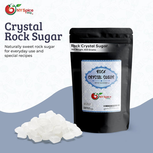 1 NY SPICE SHOP Rock Sugar Pound Bag Whole Rocks Candy Sugar Crystals Rock Candy Rock Sugar for Tea, Cakes