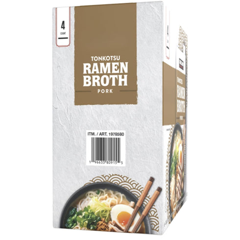 Generic 4 Pack, 32 Oz Kirklands-Signature Tonkotsu Ramen Broth, Japanese Style Pork Soup Base, Ready to Use, Rich