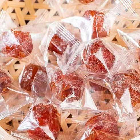 TIVVINK hawthorn250g/8.81OZ, Hollow Preserved Fruit Snack,Candied hawsSweet and sour hawthorn candied.