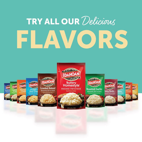 100% 4 4 (Pack 12) Idahoan Classic Mashed Potatoes, Naturally Gluten-Free, Real Idaho Potatoes, servings per bag, ounce