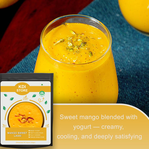 Store 65g, KDI Mango Sweet Lassi, Ready to Eat Freeze-Dried Yogurt Drink Mix, USDA Organic Certified