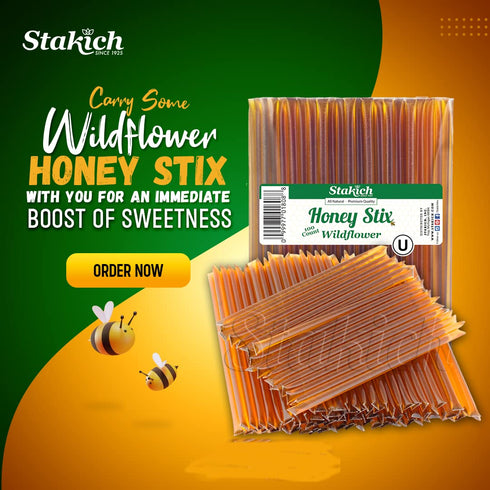 (200 Stakich Wildflower Honey Stix Stix)